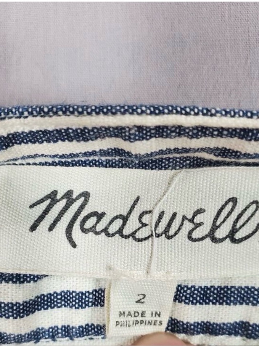 Madewell Chambray Button Front Midi Skirt Blue Striped Size 2 - Picture 8 of 8